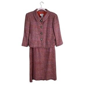 Vintage Talbots two-piece silk blend tweed sheath dress and jacket size 4 Office